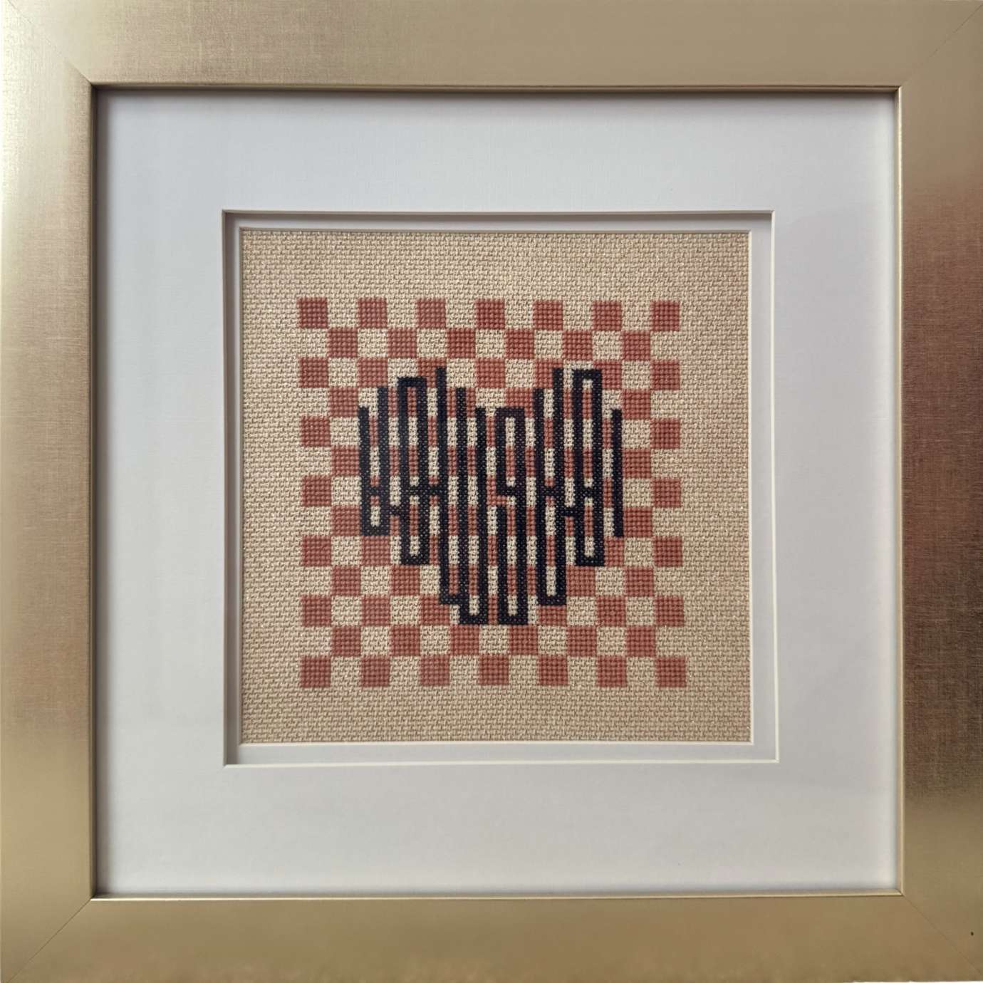 Hand embroidered Aida cloth