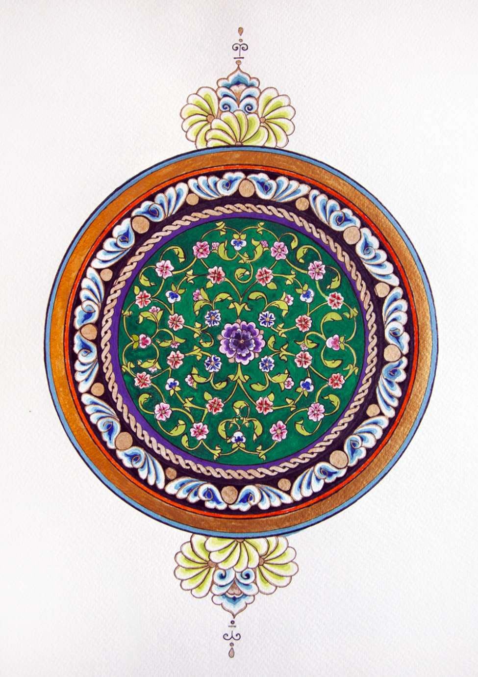 Gouache with 24K gold gilding