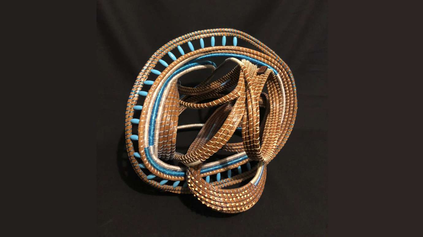 Sculptural abstracted basket weaving by Shakeeka Brooks