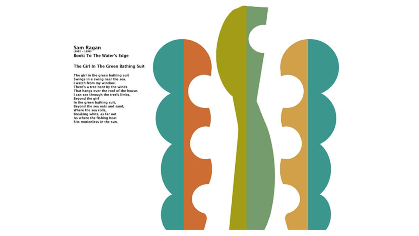 Rendering of a sculpture made of colorful shapes