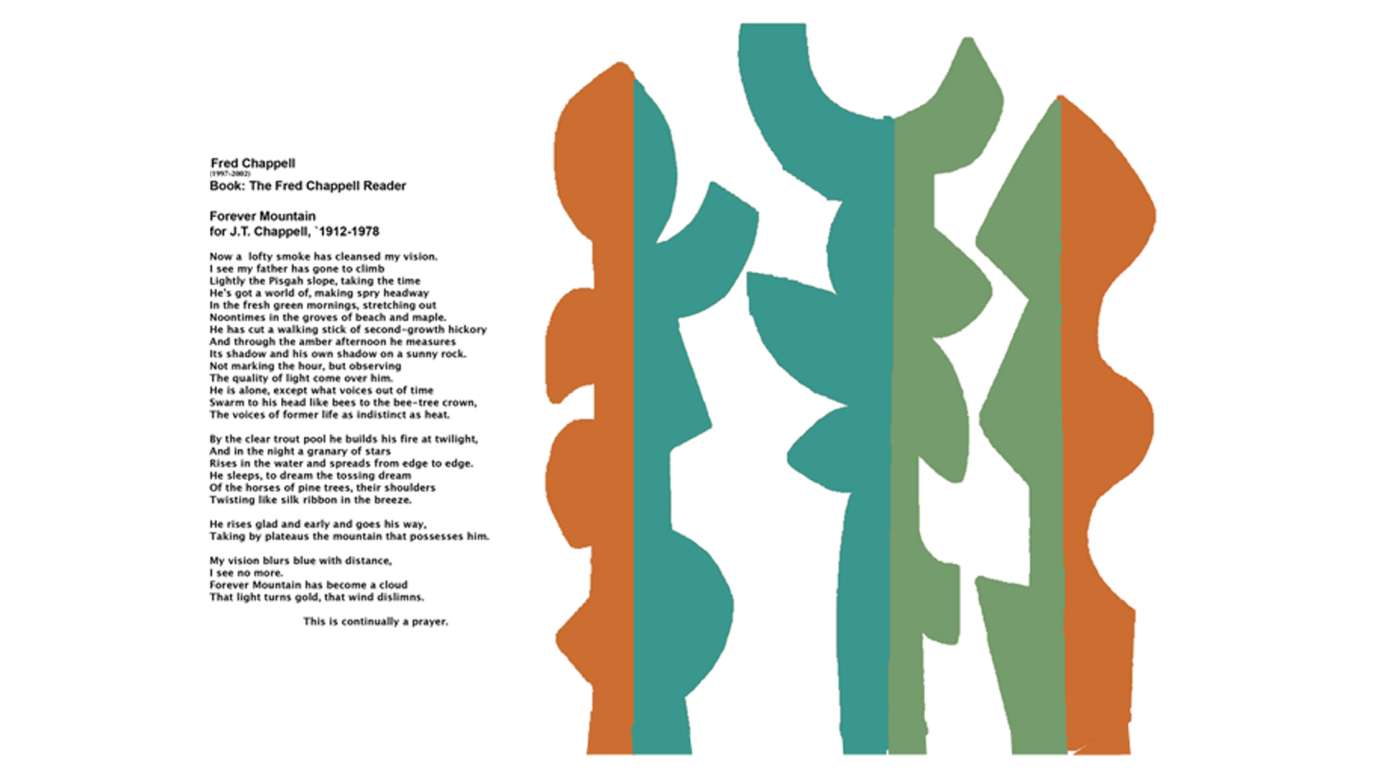 Rendering of a sculpture made of colorful shapes