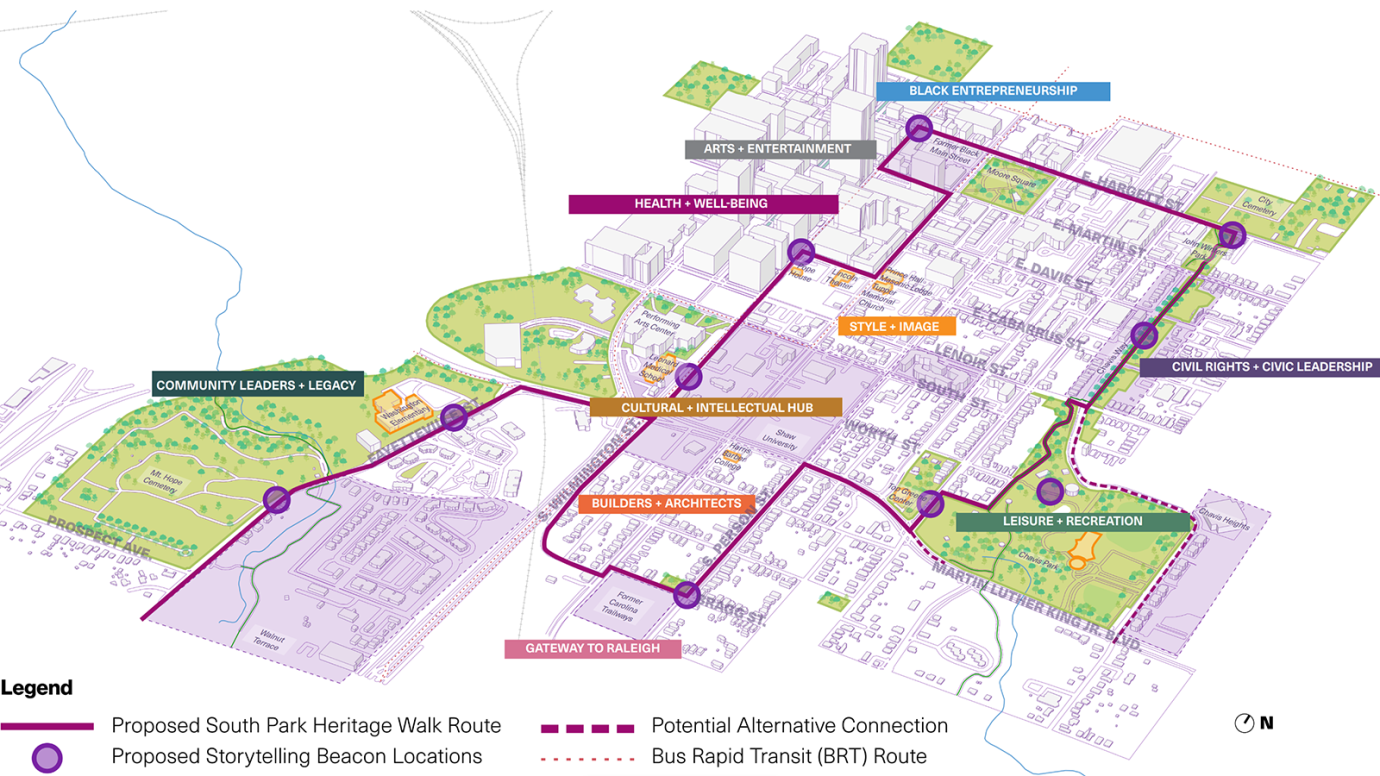 South Park Heritage Trail Routes and Locations Map