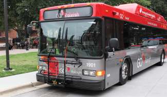 Red GoRaleigh bus