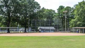 Shot of the youth baseball field and diamond at Biltmore Hills Park