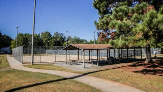 Picnic shelter located next to the sand volleyball courts at Green Road Park 