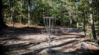 Part of the outdoor disc golf course at Kentwood Park 
