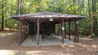 A third outdoor picnic shelter 