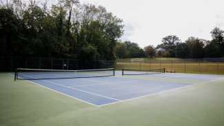 Two outdoor tennis courts