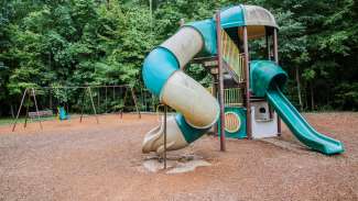 A second larger playground for older kids