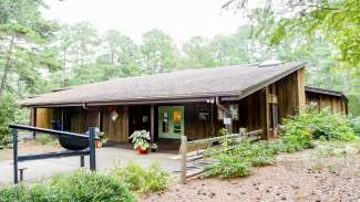 The exterior of Sertoma Arts Center at Shelley lake Park