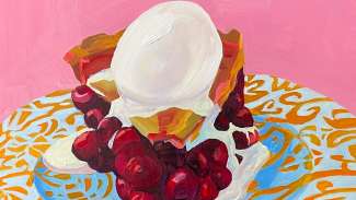 A painting of cherry pie by Rachel Campbell