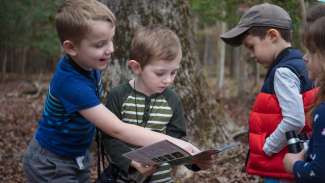 A group of young boys participating in a nature program 