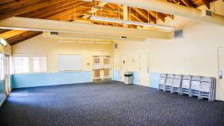 One of the large, open conference rooms available for rent at Lake Wheeler 