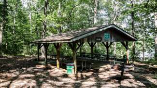 One of the picnic shelters at Lake Wheeler 