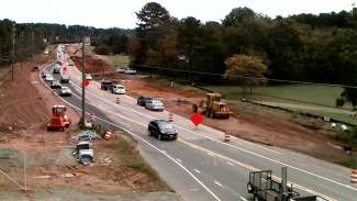 Traffic Shift in place in October 2021 on Tryon Road