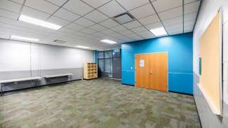 An open multi-use room used for meetings and classes