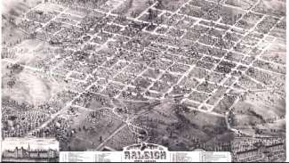 historic map of Raleigh downtown squares