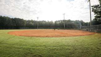 A large baseball field diamond used for youth baseball 