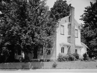 Black and white photo of White-Holman house exterior 