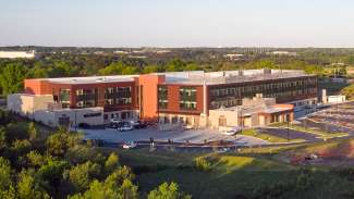 A zoomed out picture of the new Steve Troxler Ag Science Center