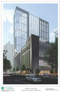 A rendering of the proposed Omni Raleigh Hotel