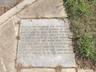 Historical marker for the New Bern Ave. corridor