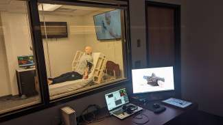 Fire's patient simulation lab includes tools such as a simulation mannequin and medical equipment that help train new recruits