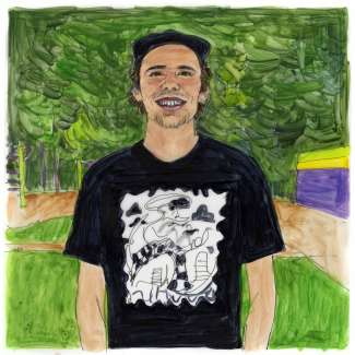 A portrait drawing of Ryan Lutz by Deborah Aschheim