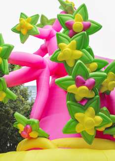 Brightly colored inflatable La Ceiba tree. 