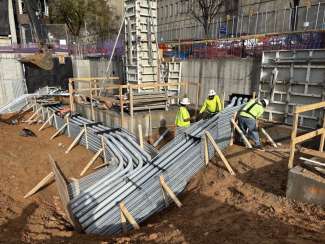 Images shows PVC pipes for duct bank