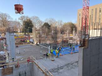 image shows construction activity of new City Hall