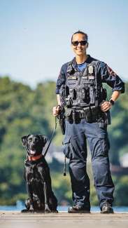 Raleigh Police Officer Lyman and her K9 dog Peppers