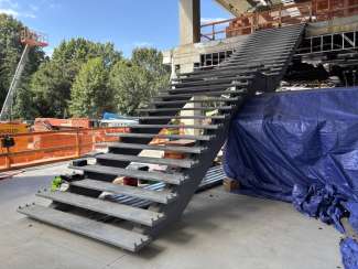 the monumental staircase during construction