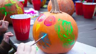 a painted pumpkin 