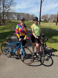 female bikers at Anderson Point Park