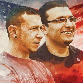 refugee movie poster with 2 people