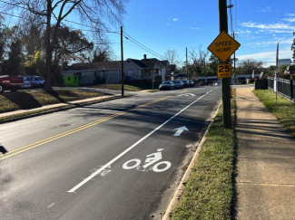 picture of a narrow lane street treatment