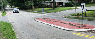 image of a split pinch intersection in a neighborhood