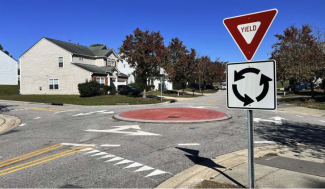 picture of a neighborhood traffic circle