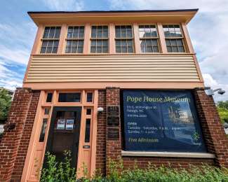 an exterior view of the Pope House Museum