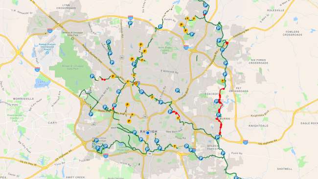 Greenway Trail Map Raleighnc gov - Raleigh Cage 
